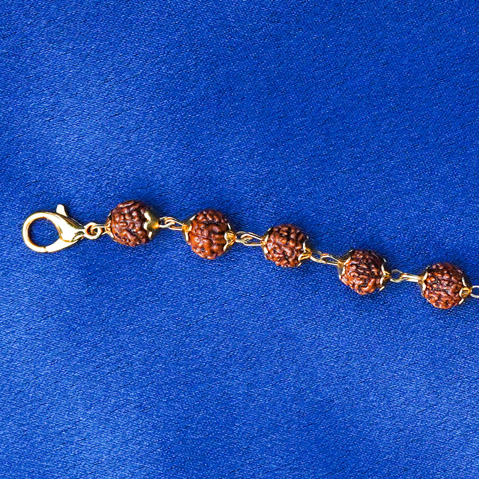 Gold Plated Rudraksha Bracelet for Men & Women