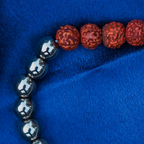 Natural Pyrite Bracelet with Rudraksha