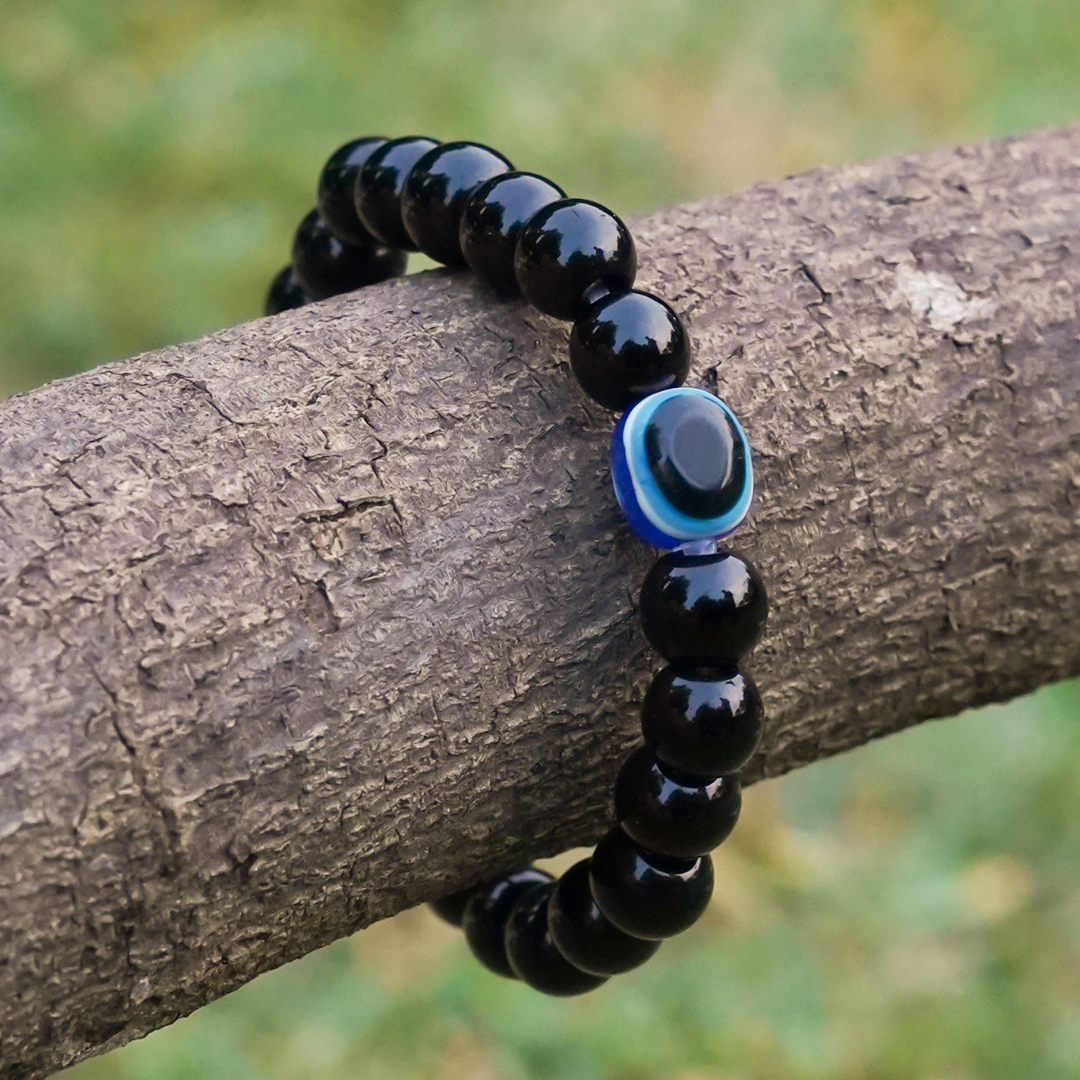 Evil Eye Black Beaded Bracelet