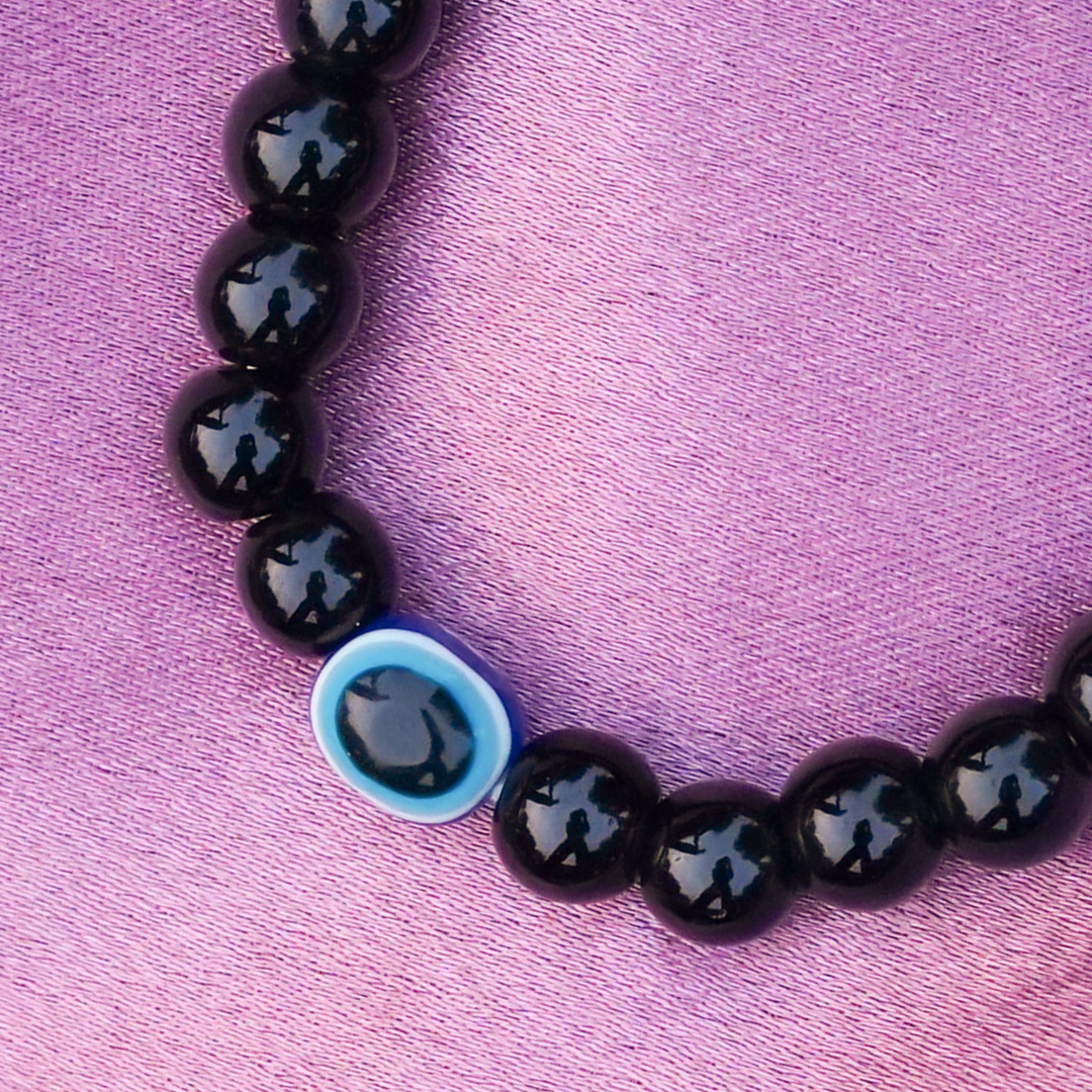 Evil Eye Black Beaded Bracelet