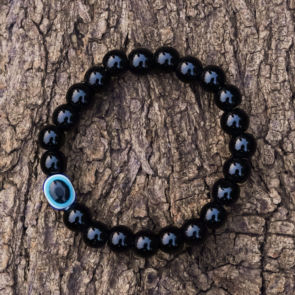 Evil Eye Black Beaded Bracelet