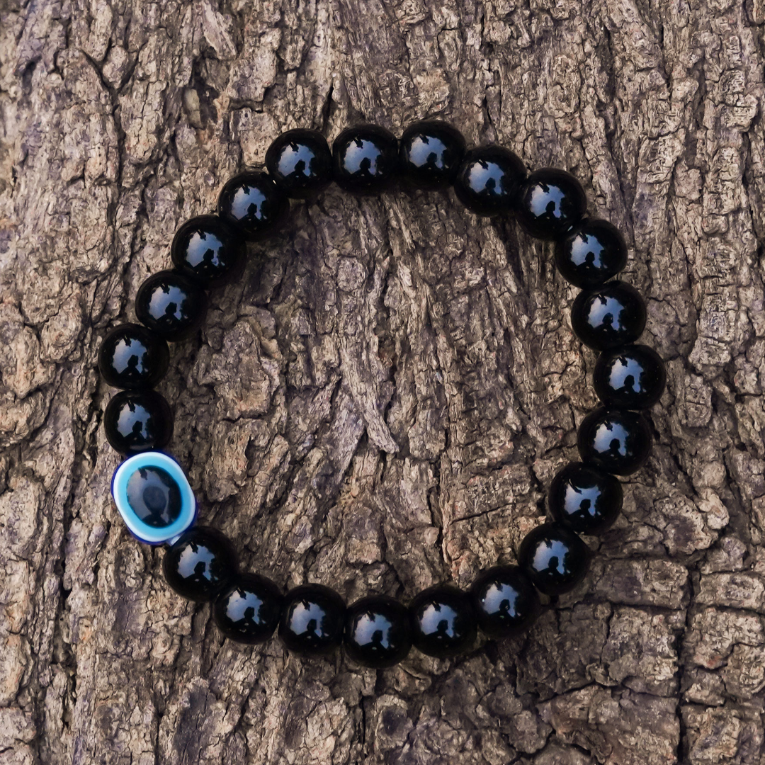 Evil Eye Black Beaded Bracelet