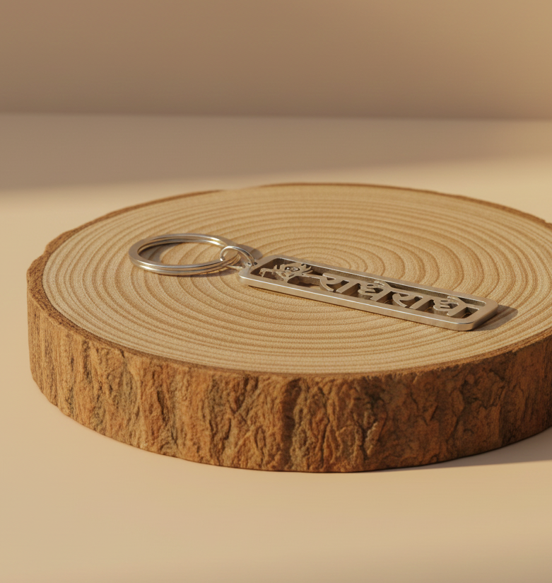 Radhe Radhe Metal Keychain