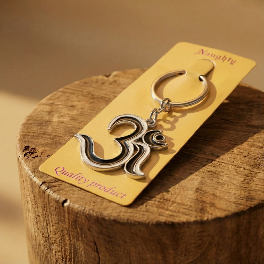 OM Symbol Metal Keychain