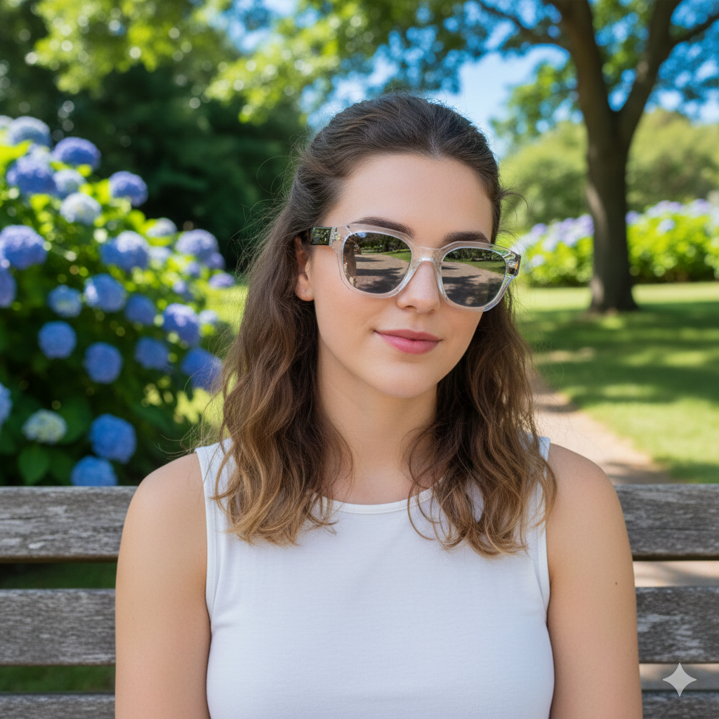 Clear White Stylish Sunglasses for Men & Women