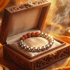 Natural Pyrite Bracelet with Rudraksha