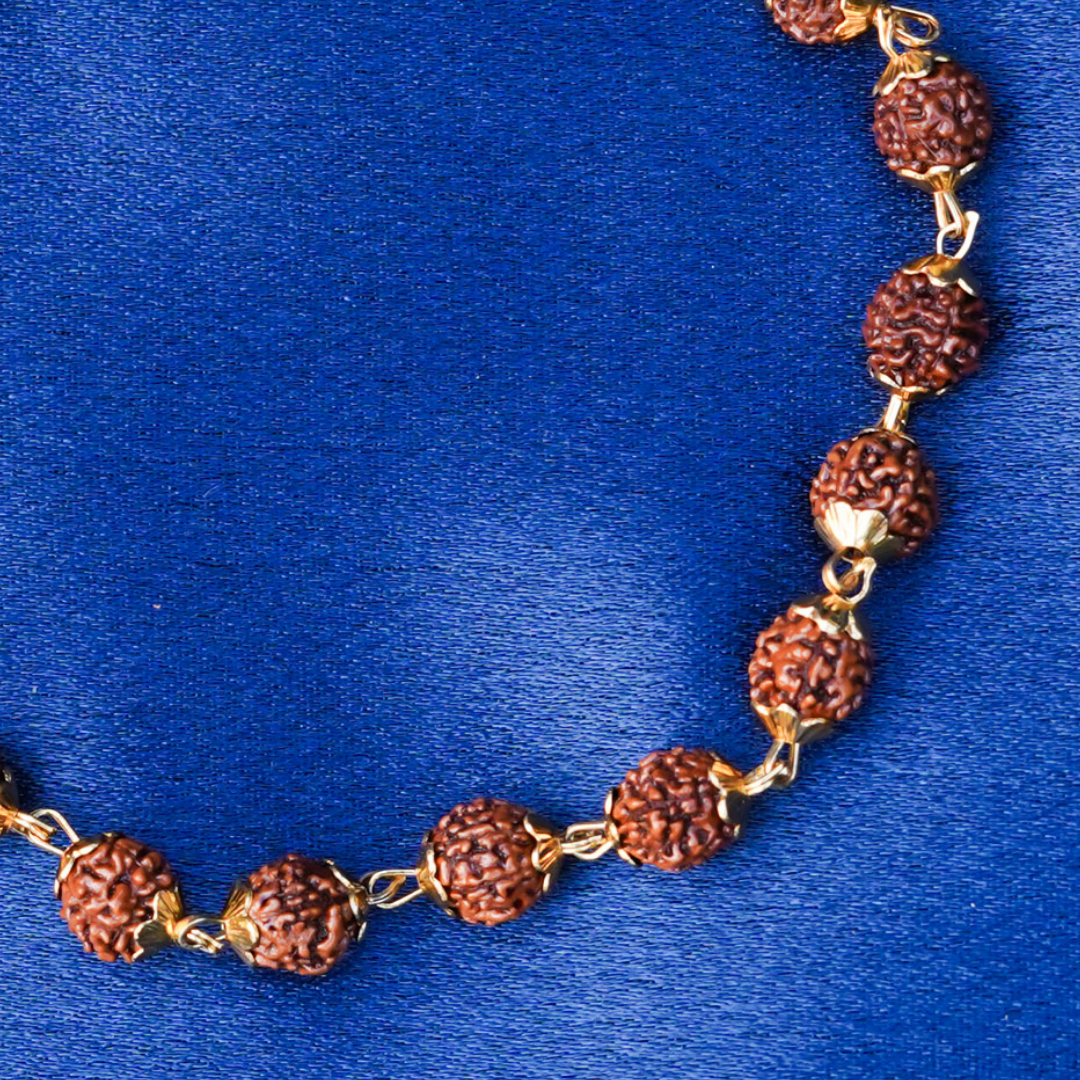 Gold Plated Rudraksha Bracelet for Men & Women